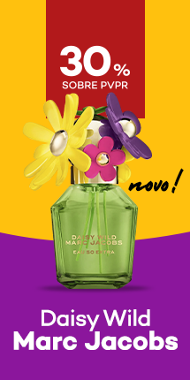 Novo Daisy Wild So Extra da marca Marc Jacobs com destaque promocional de30% obre pre&ccedil;o de Venda ao P&uacute;blico Recomendado